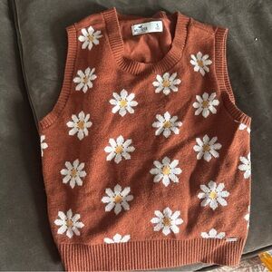 Hollister Orange Daisy Sweater Vest (SOLD)